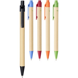 Berk recycled carton and corn plastic ballpoint pen, Blue (Wooden, bamboo, carton pen)