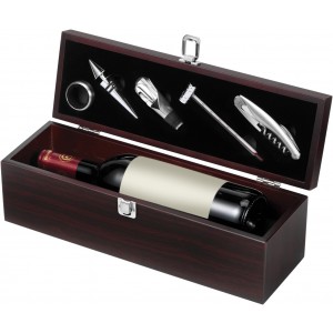 Wooden wine gift set Nikita, brown (Wine, champagne, cocktail equipment)