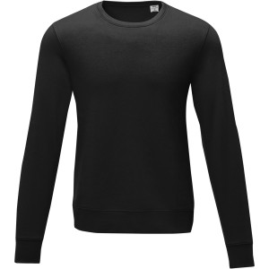 Zenon men's crewneck sweater, Solid black (Pullovers)