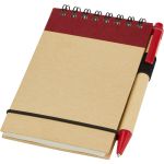 Zuse A7 recycled jotter notepad with pen, Natural,Red (10626900)