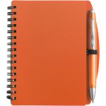 A6 Wire bound notebook and ballpen, orange (5139-07)