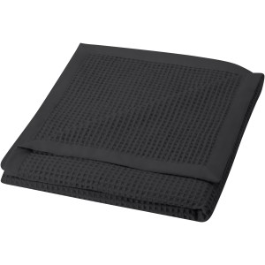 Abele 150 x 140 cm cotton waffle blanket, Solid black (Blanket)