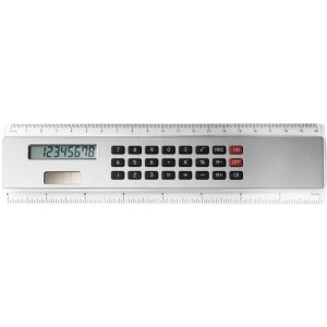 ABS ruler with calculator Heather, silver (Office desk equipment)