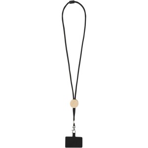 Adhab smartphone lanyard with bamboo details, Solid black