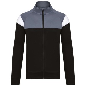 ADULT ZIPPED TRACKSUIT JACKET, Black/Sporty Grey