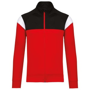 ADULT ZIPPED TRACKSUIT JACKET, Sporty Red/Black
