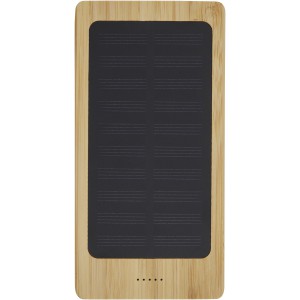 Alata 8000mAh bamboo solar power bank, Beige (Powerbanks)