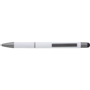 Aluminium ballpen Jett, white (Wooden, bamboo, carton pen)