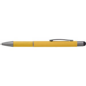 Aluminium ballpen Jett, yellow (Wooden, bamboo, carton pen)