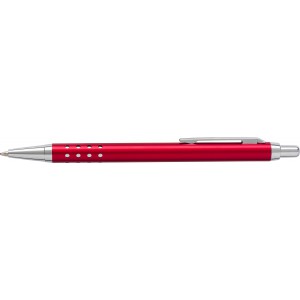 Aluminium ballpen Lilia, red (Metallic pen)