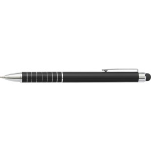 Aluminium lacquered ballpen Oliver, black (Metallic pen)