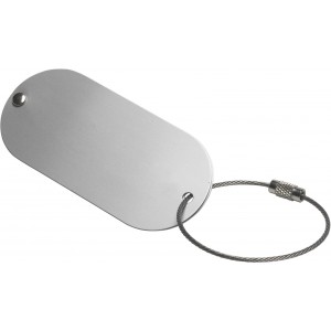 Aluminium luggage tag Isa, silver (Travel items)