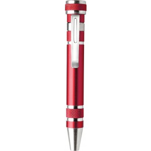 Aluminium pocket screwdriver Alyssa, red (Tools)