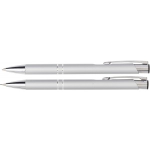 Aluminium writing set Zahir, silver (Pen sets)