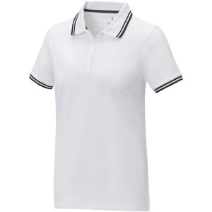 Amarago short sleeve women?s tipping polo, White (Polo shirt, 90-100% cotton)