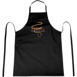 Reeva 100% cotton apron with tie-back closure, solid black (Apron)
