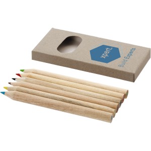 Ayola 6-piece coloured pencil set, Brown (Drawing set)