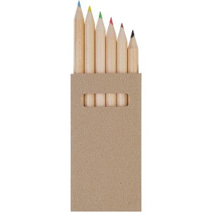 Ayola 6-piece coloured pencil set, Brown (Drawing set)