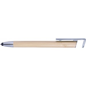 Bamboo 2-in-1 ballpen Colette, silver (Wooden, bamboo, carton pen)