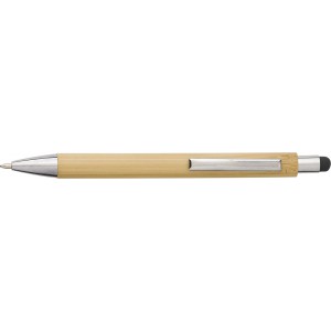 Bamboo and plastic ballpen Claire, black (Wooden, bamboo, carton pen)