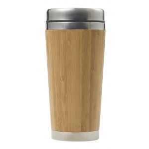 Bamboo and stainless steel travel cup Sabine, brown (Glasses)