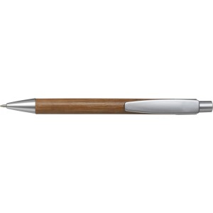 Bamboo ballpen Lacey, silver (Wooden, bamboo, carton pen)