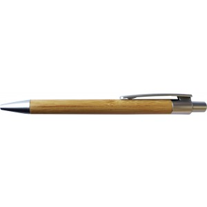 Bamboo ballpen Lacey, silver (Wooden, bamboo, carton pen)