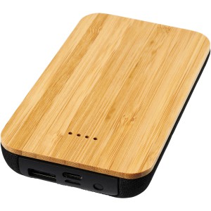 Bamboo / fabric 6000 mAh wireless power bank, Brown (Powerbanks)