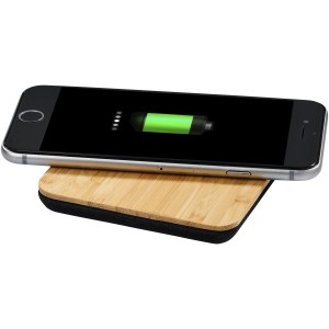 Bamboo / fabric wireless charging pad, Brown (Powerbanks)