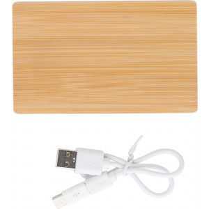 Bamboo power bank Ruby, brown (Powerbanks)