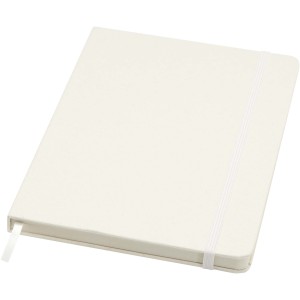 Bass A5 recycled hard cover notebook with lined pages, White (Notebooks)