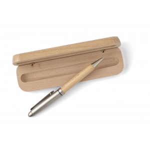 Beechwood ballpen Tobias, brown (Wooden, bamboo, carton pen)