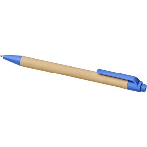 Berk recycled carton and corn plastic ballpoint pen, Blue (Wooden, bamboo, carton pen)