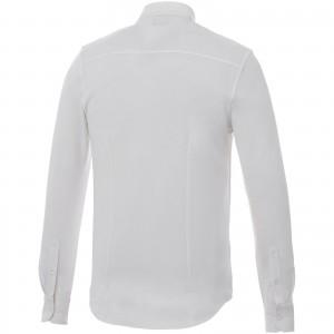 Bigelow long sleeve men's pique shirt, White (Long-sleeved shirt)