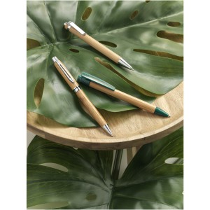 Borneo bamboo ballpoint pen, Natural,Silver (Wooden, bamboo, carton pen)