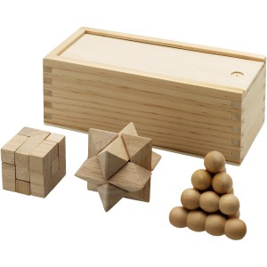 Brainiac 3-piece wooden brain teaser set, Wood (Games)