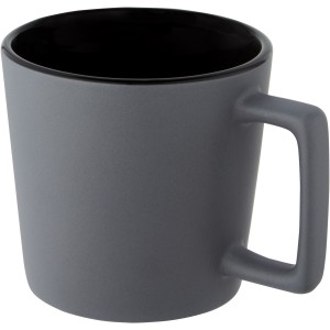 Cali 370 ml ceramic mug with matt finish, Solid black, Matt  (Mugs)