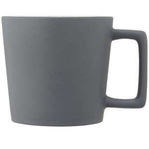 Cali 370 ml ceramic mug with matt finish, White, Matt black (Mugs)