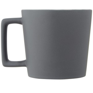 Cali 370 ml ceramic mug with matt finish, White, Matt black (Mugs)