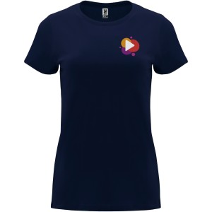 Capri short sleeve women's t-shirt, Navy Blue (T-shirt, 90-100% cotton)