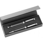 Carbon fibre and brass writing set Ziva, black (3337-01)