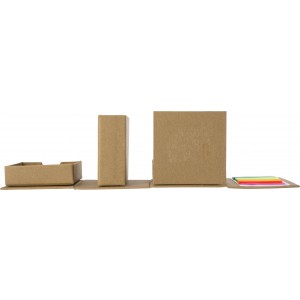 Cardboard desk organiser Vicky, brown (Sticky notes)