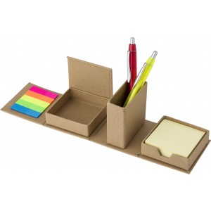 Cardboard desk organiser Vicky, brown (Sticky notes)