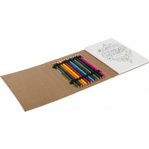 Cardboard drawing set Kora, brown (Drawing set)