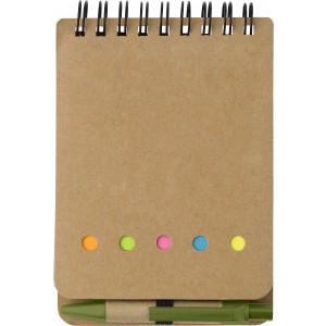 Cardboard memo folder Rodrigo, light green (Sticky notes)