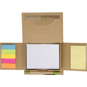 Cardboard memo holder Glenn, light green (Sticky notes)