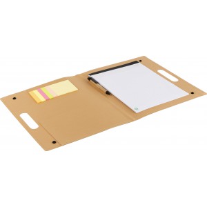 Cardboard writing folder Keisha, brown (Notebooks)