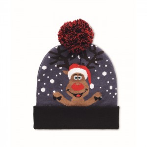 Christmas knitted beanie LED, Blue (Hats)