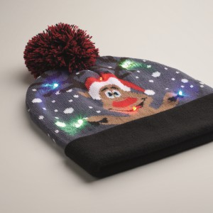 Christmas knitted beanie LED, Blue (Hats)