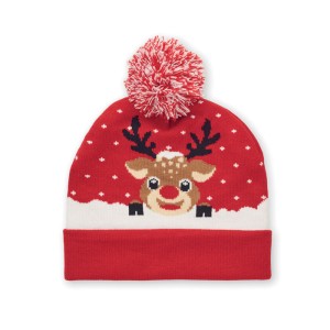 Christmas knitted beanie, Red (Hats)